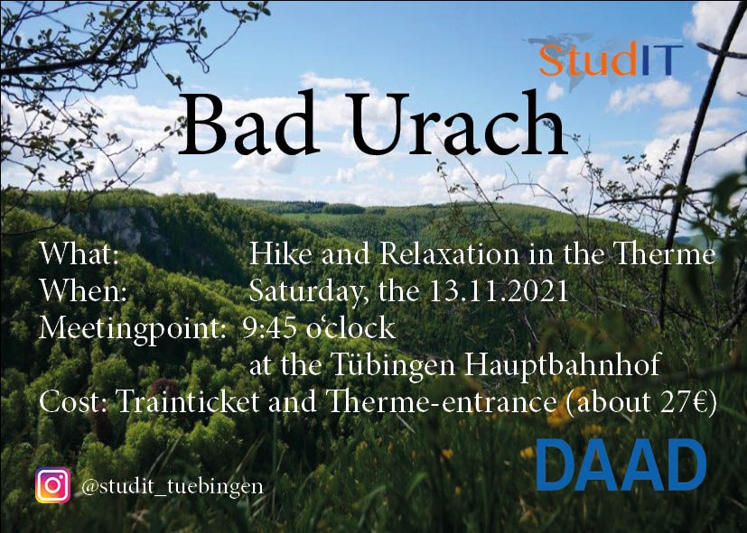 You are currently viewing Hike and Therme in Bad Urach! Saturday, the 13.11.2021
