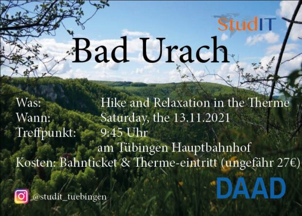 Read more about the article Wanderung und Therme in Bad Urach! Samstag, 13.11.2021