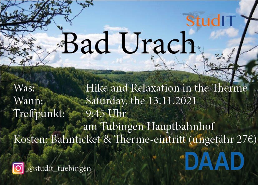 You are currently viewing Wanderung und Therme in Bad Urach! Samstag, 13.11.2021